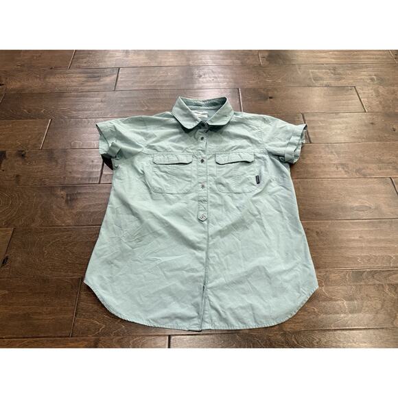 Columbia Womens Pilsner Novelty Hiking Outdoors Ventilated Short Sleeve Shirt L - Picture 2 of 10